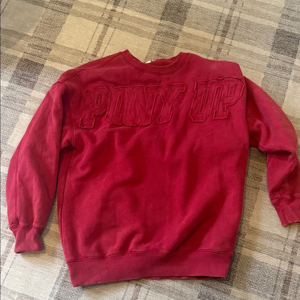 Pony Up Modish Rebel Crewneck Sweater - Red